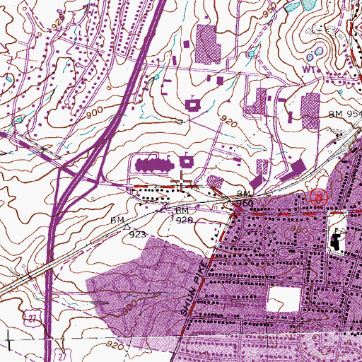 Topographic Map of Whispering Hills Church (historical), KY