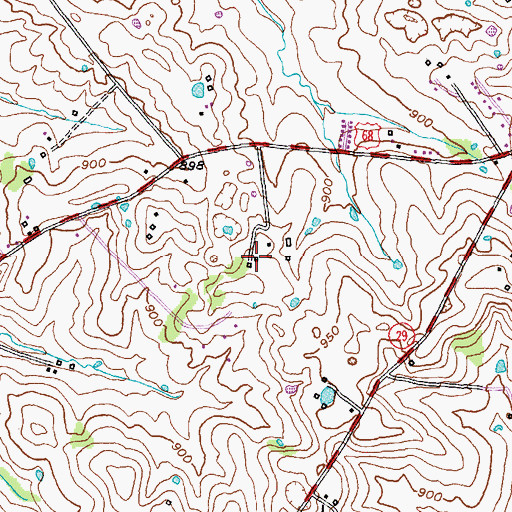 Topographic Map of Rose Glade Farm (historical), KY