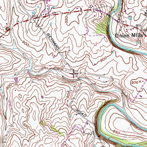 Topographic Map of Perry Post Office (historical), KY