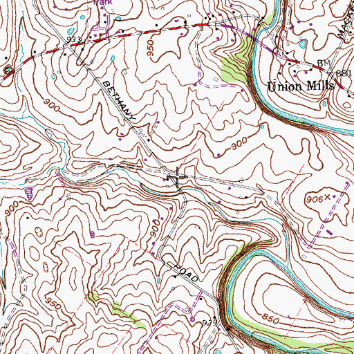Topographic Map of Perry Railroad Station (historical), KY