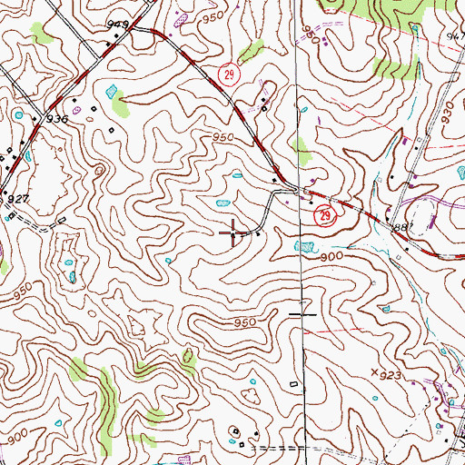 Topographic Map of Cedar Grove Farm (historical), KY