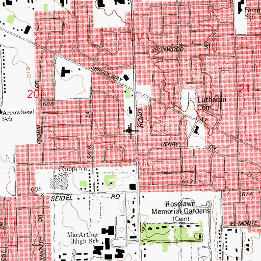 Topographic Map of Church of Christ, MI