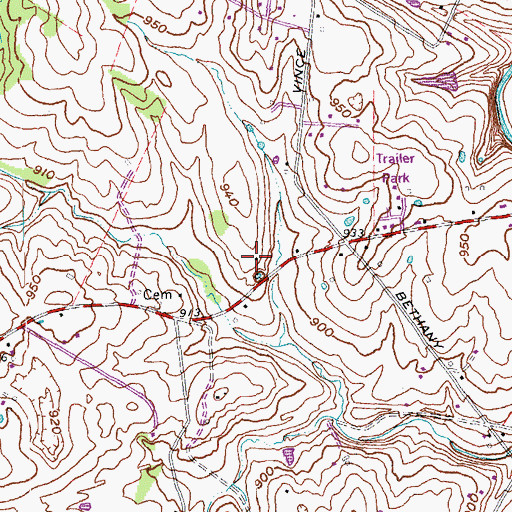 Topographic Map of Red Oak School (historical), KY