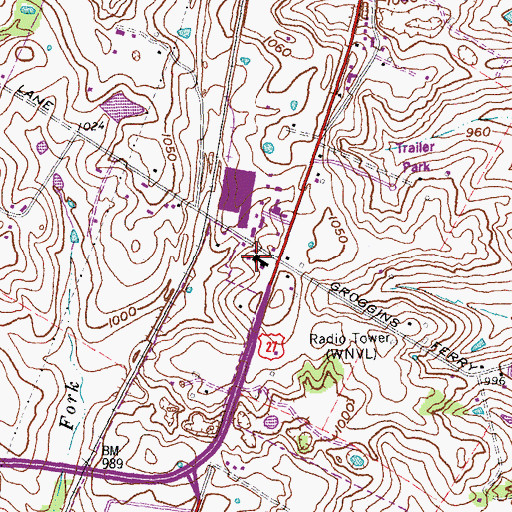 Topographic Map of Lyons School (historical), KY