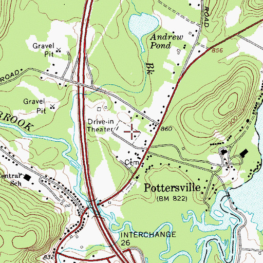 Topographic Map of Glendale Drive-In (historical), NY