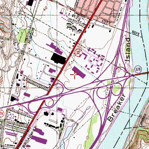 Topographic Map of Menands Drive-In (historical), NY