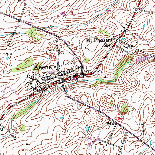 Topographic Map of Singletons Mill (historical), KY