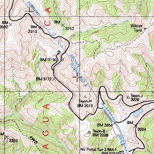 Topographic Map of Tunnel Number Two, CA
