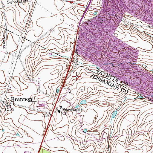 Topographic Map of Sunnyside Farm (historical), KY