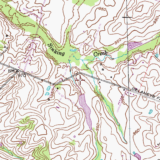 Topographic Map of Locust Hall Farm (historical), KY