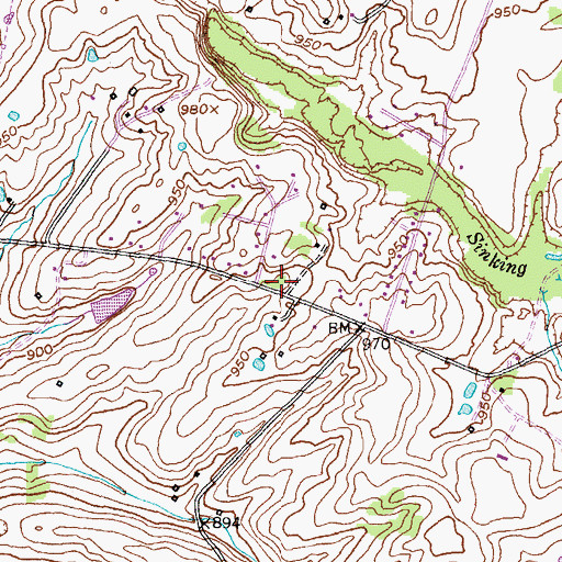 Topographic Map of Cave Hill Church (historical), KY