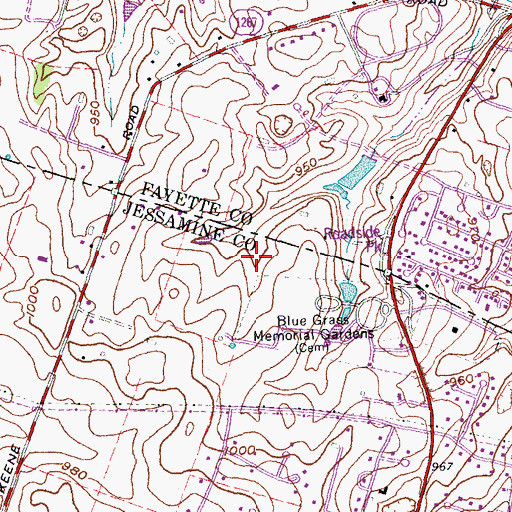 Topographic Map of Ashbrook Farm (historical), KY