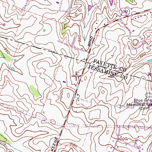 Topographic Map of Equestrian Woods Horse Farm, KY