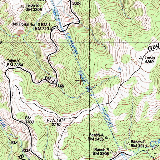 Topographic Map of Tunnel Number Three, CA