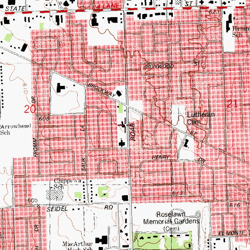 Topographic Map of Church of Jesus Christ of Latter Day Saints, MI