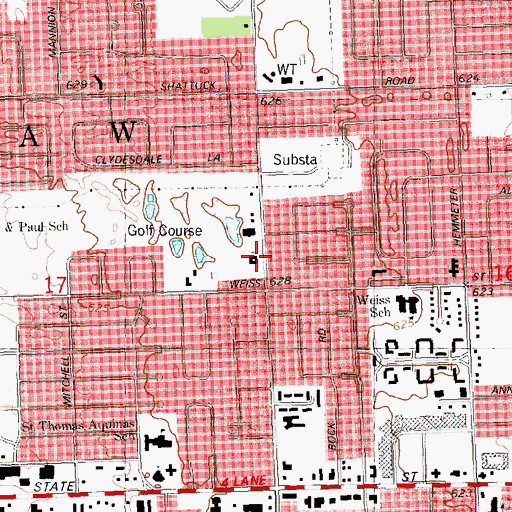 Topographic Map of First Free Methodist Church, MI