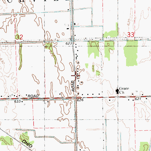 Topographic Map of Immanuel Baptist Church, MI