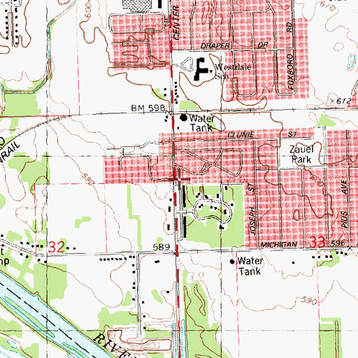Topographic Map of New Life Church of the Nazarene, MI
