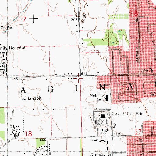 Topographic Map of Jehovah's Witnesses West, MI
