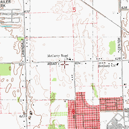 Topographic Map of First Christian Church, MI