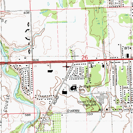 Topographic Map of Ascension Lutheran Church, MI