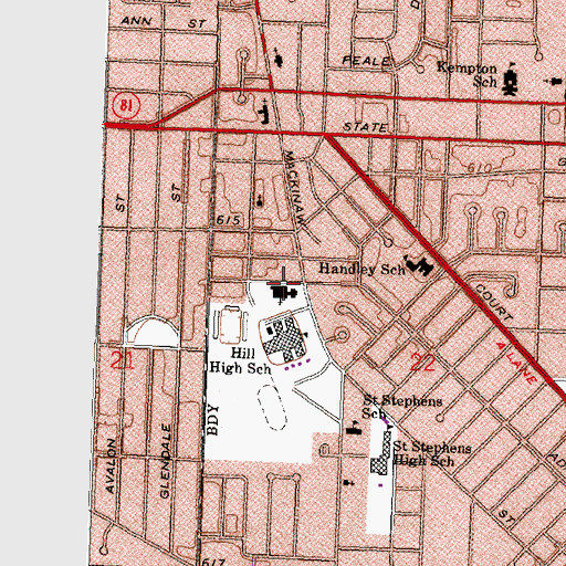 Topographic Map of Peace Lutheran Church, MI