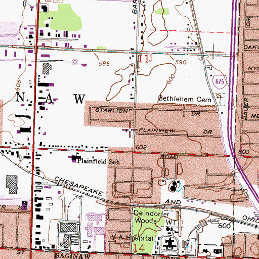 Topographic Map of Barnard Road Community Church, MI