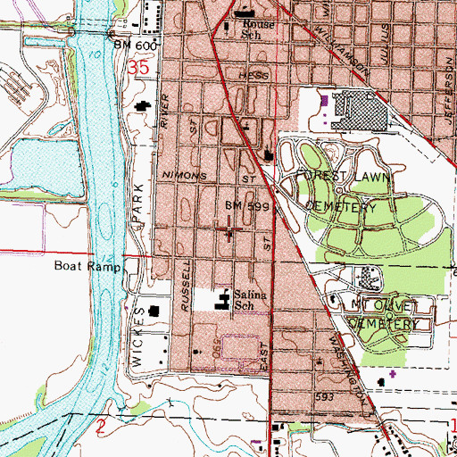 Topographic Map of Bethlehem Baptist Church, MI