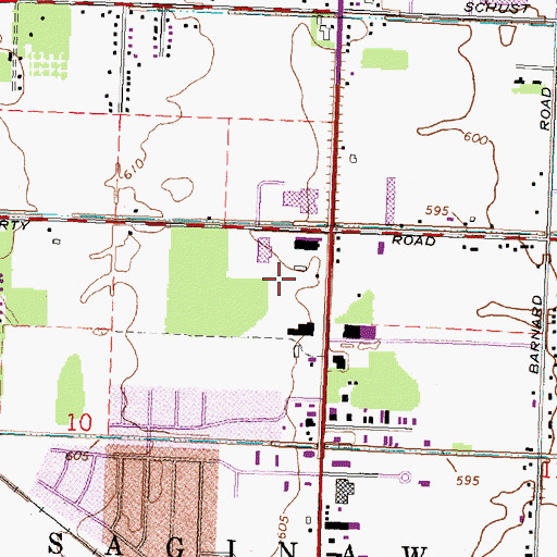 Topographic Map of Faith Evangelical Lutheran Church, MI