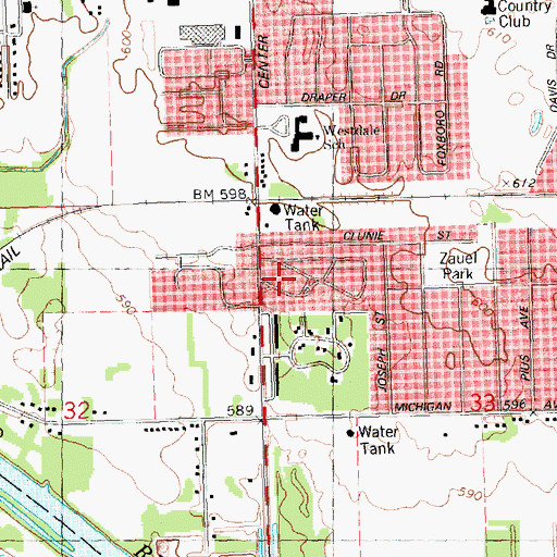 Topographic Map of Church of Jesus Christ of Latter Day Saints, MI