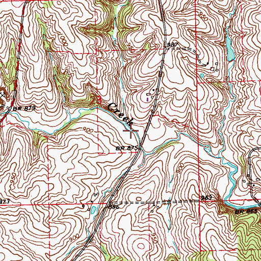 Topographic Map of Theisen Creek, IA