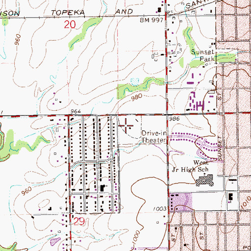 Topographic Map of Airline Drive-In, OK