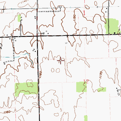 Topographic Map of Groth Farms, IN