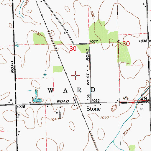 Topographic Map of Stone Road Farm, IN