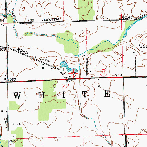 Topographic Map of Silver Towne Farms, IN