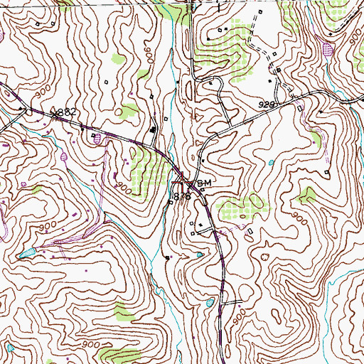 Topographic Map of Fort Garrett Railroad Station (historical), KY