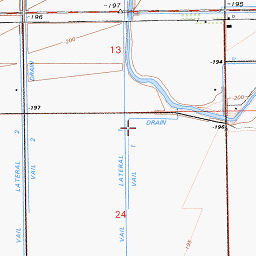 Topographic Map of Vail One Drain, CA