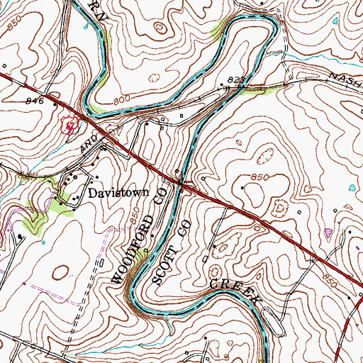 Topographic Map of Lindsay Spring (historical), KY