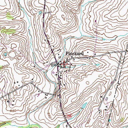 Topographic Map of Pinckard Post Office (historical), KY