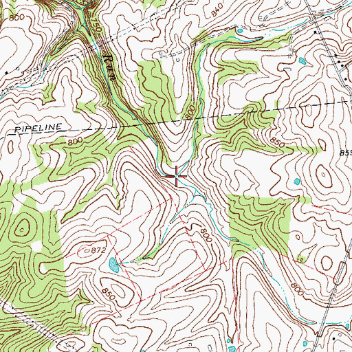 Topographic Map of Rabbit Creek, KY