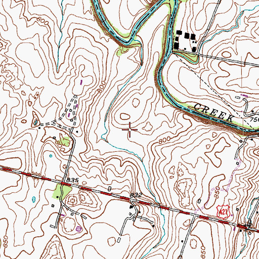 Topographic Map of Waverly Farm (historical), KY