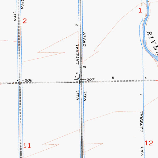 Topographic Map of Vail Two Drain, CA
