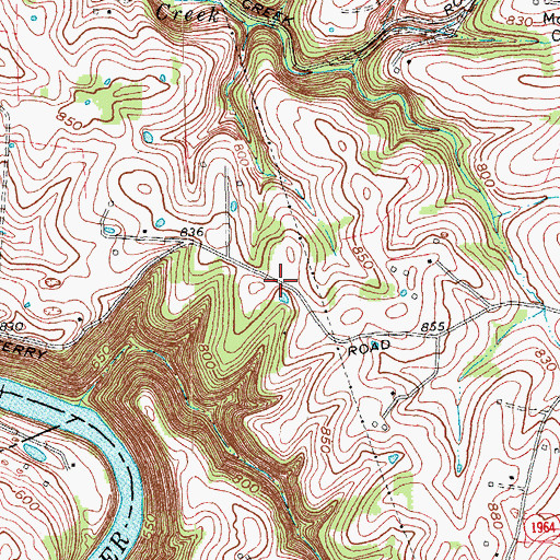 Topographic Map of Cottage Home Farm (historical), KY
