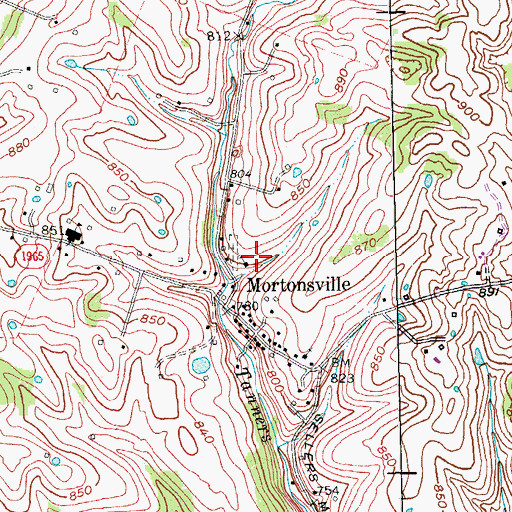 Topographic Map of The Polk Memorial Church Cemetery, KY