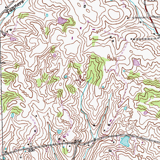 Topographic Map of Oak Hill Farm (historical), KY
