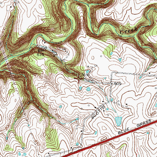 Topographic Map of Montjoy Mills (historical), KY