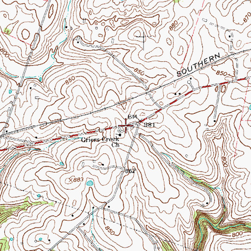 Topographic Map of Grier School (historical), KY