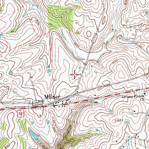 Topographic Map of Buck Run Farm (historical), KY