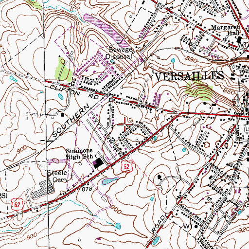 Topographic Map of Jacksontown (historical), KY