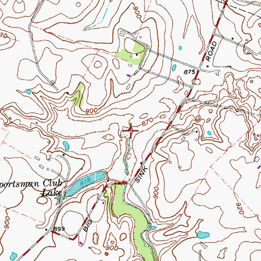 Topographic Map of Sinking Creek, KY